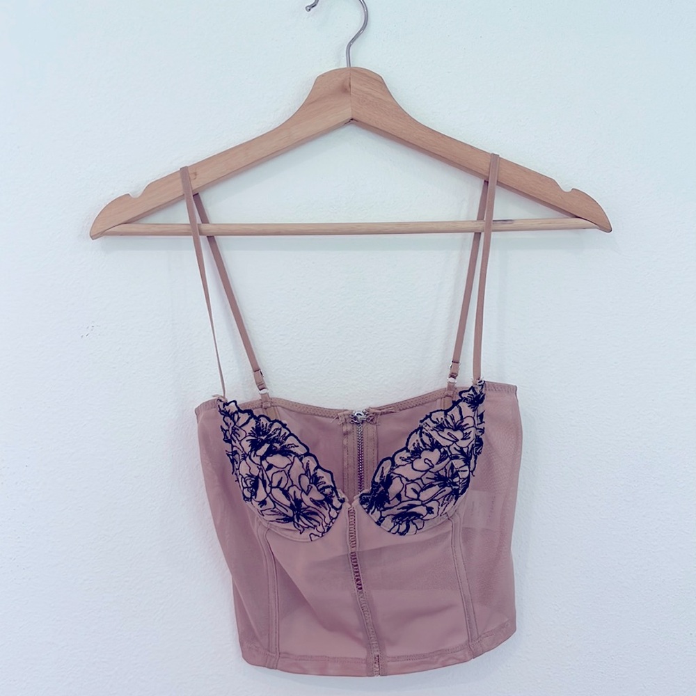 White Fox xs corset crop top